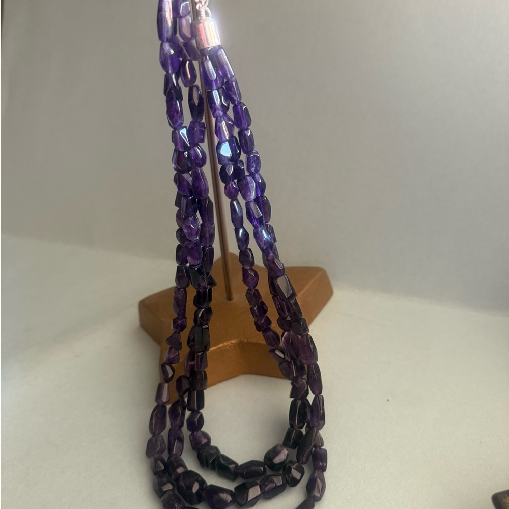 Elegant Amethyst Beaded Necklace